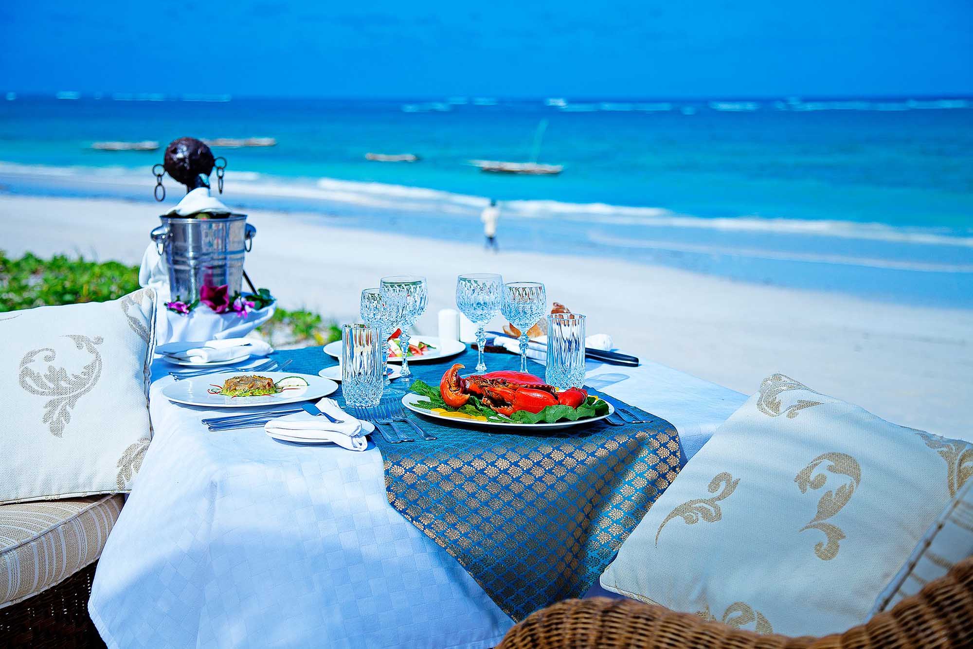 Located on the white sands of gorgeous Diani Beach