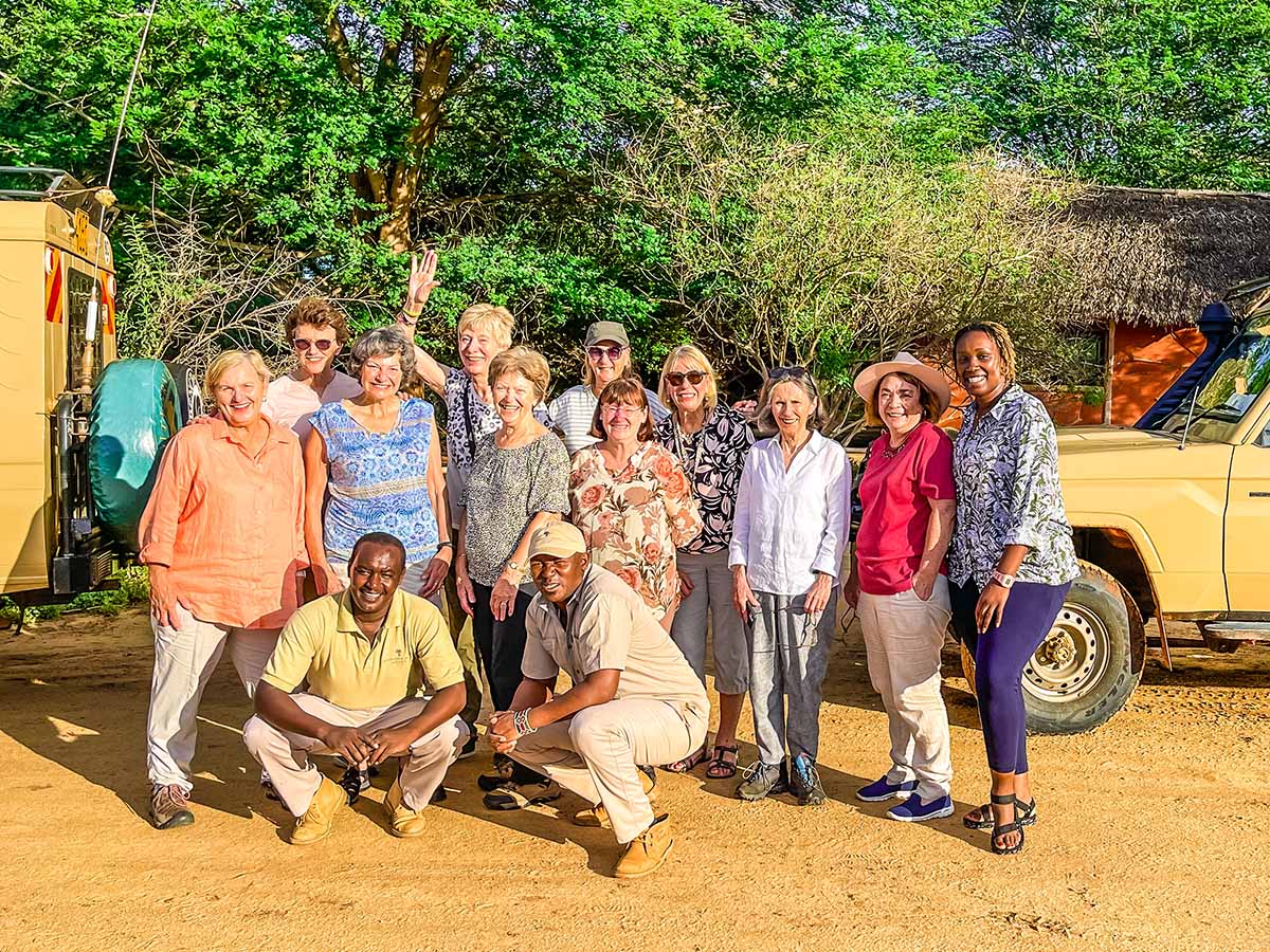 Group of women on Bench Africa ladies only safari in Kenya