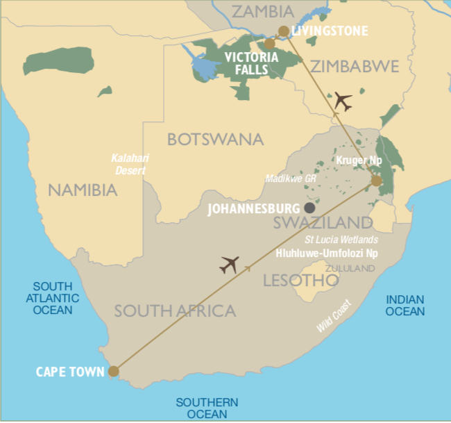 Cape Kruger Falls Map