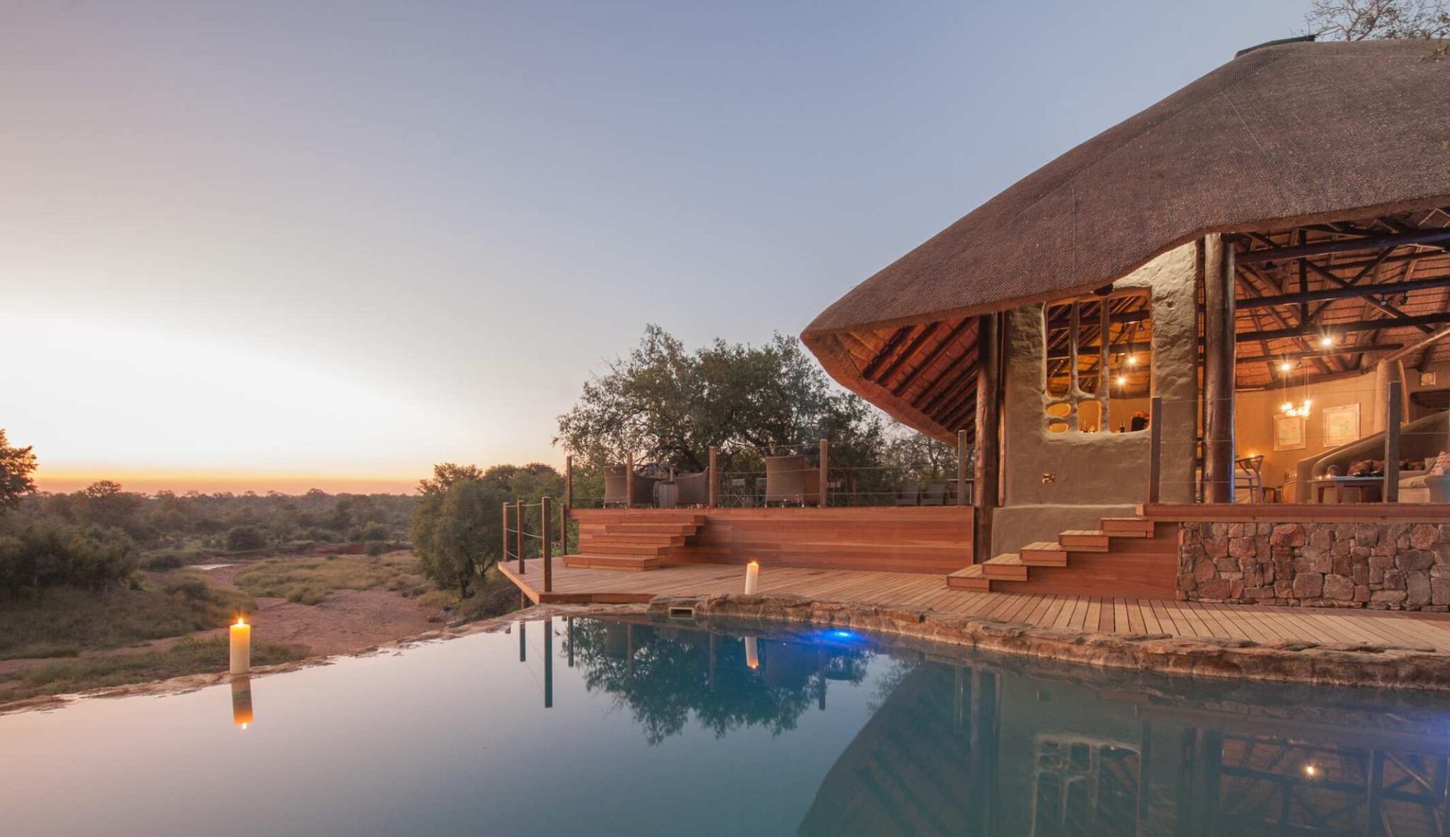 Garonga Safari Camp Luxury pool at sunset