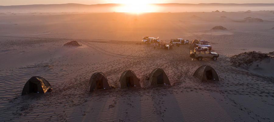 and view spectacular scenery of Sossusvlei and the awesome Victoria Falls. The safari crew consists of a professional guide