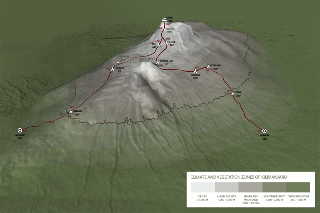 Rongai Trek Map Kilimanjaro