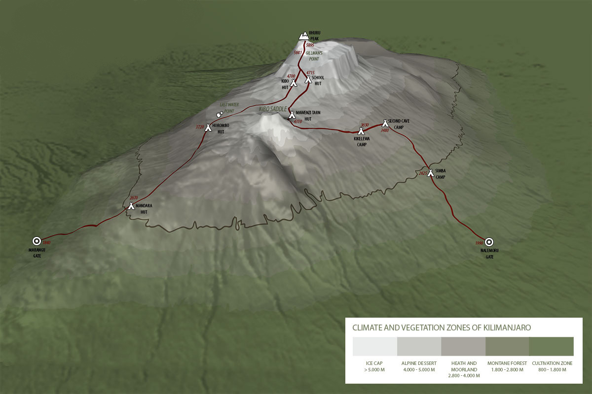 Rongai Trek Map Kilimanjaro