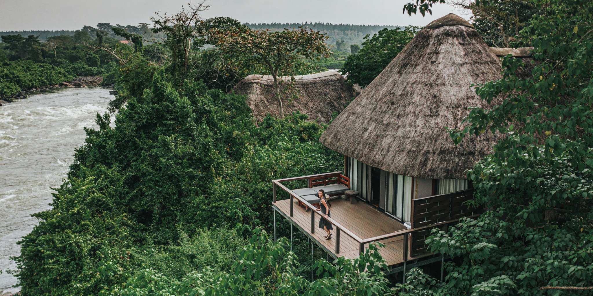 Lodge surrounded by wildlife