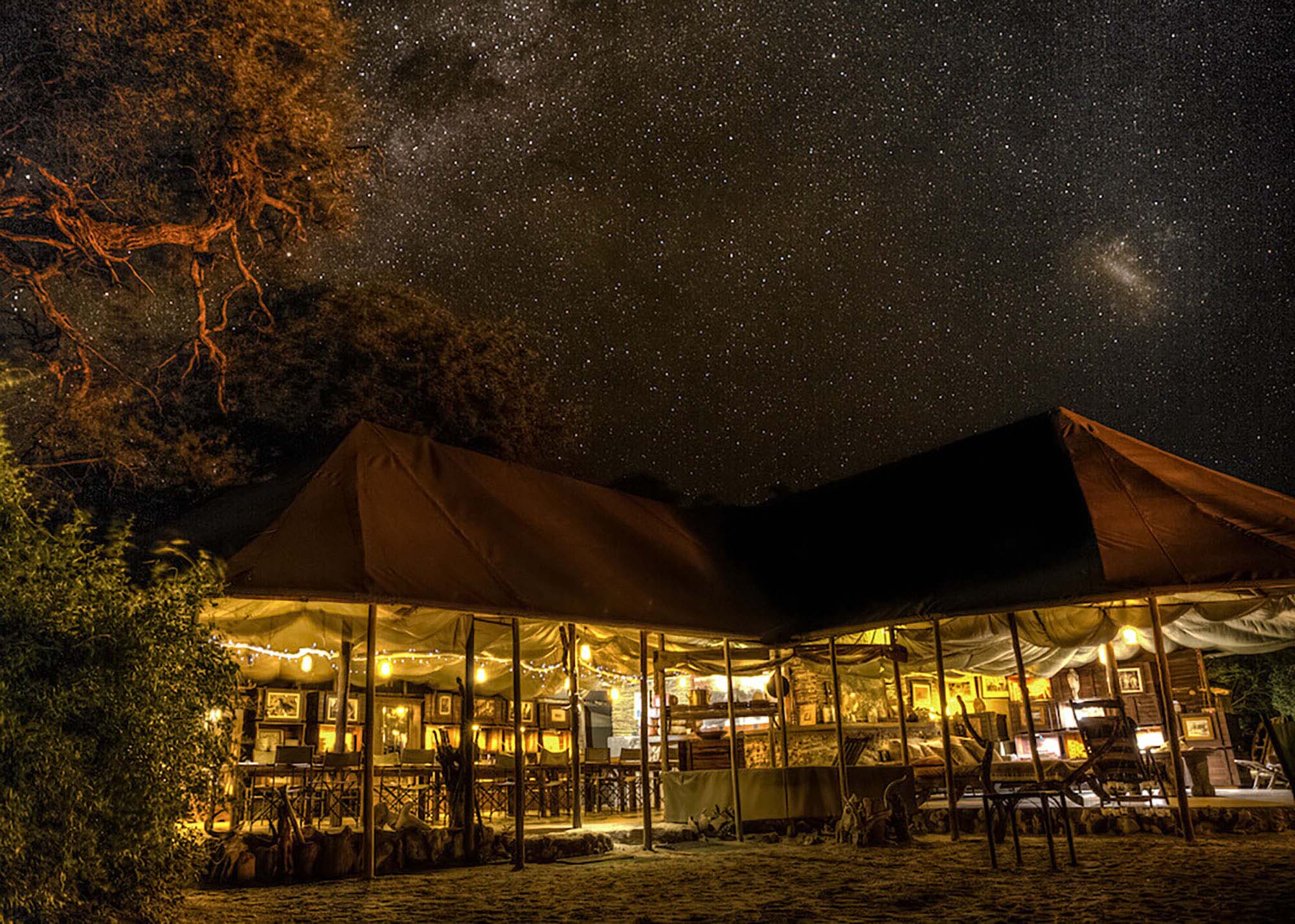 service and sharing a passion for wildlife. The nine tents feature en-suite flush toilets and are hidden amongst the natural vegetation with full views of the Boteti River. Activities include game drives