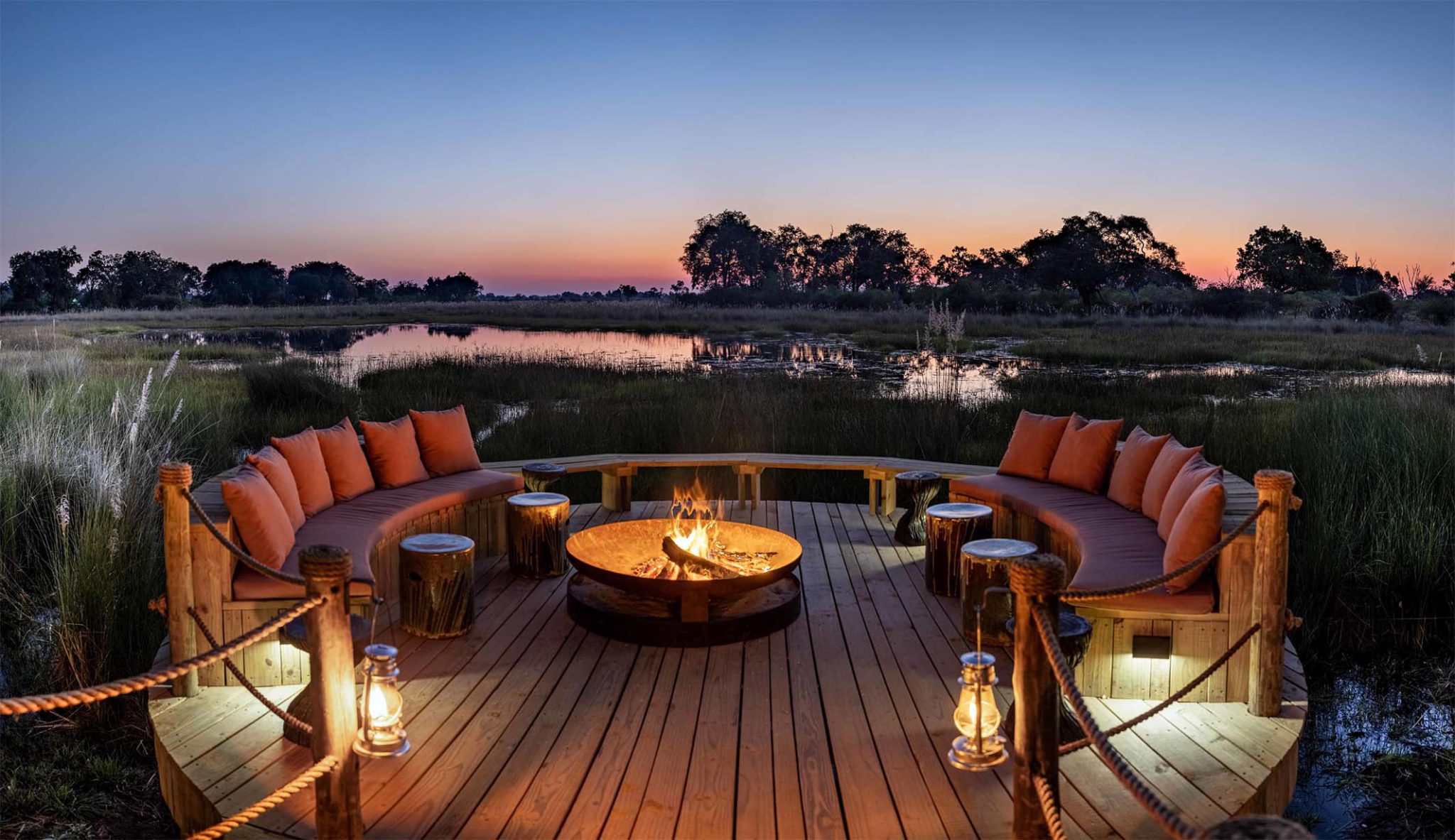 Sunset at North Island Okavango Delta