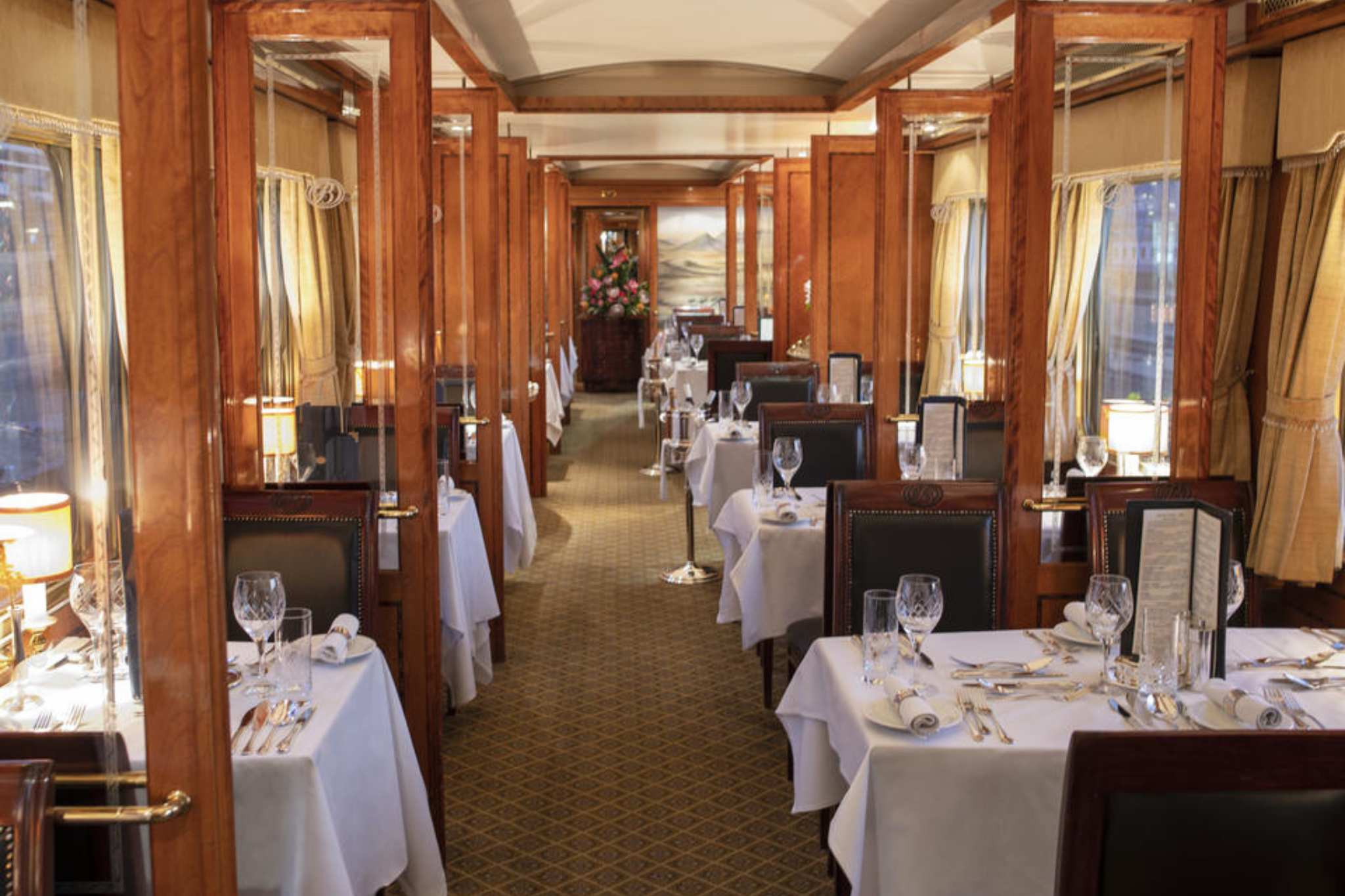 The Blue Train elegant dining area