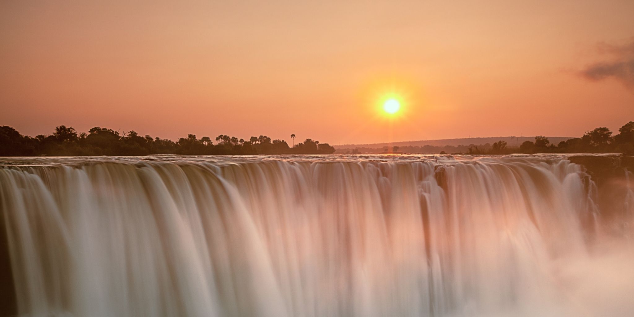 Victoria Falls at sunset
