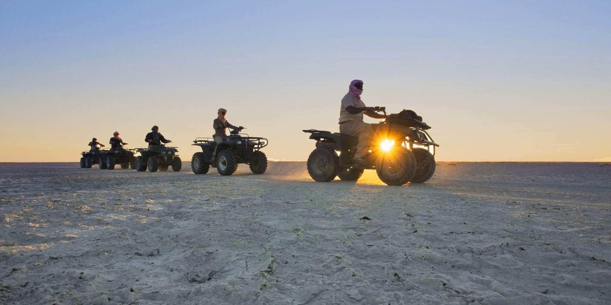 Quad biking at sunrise