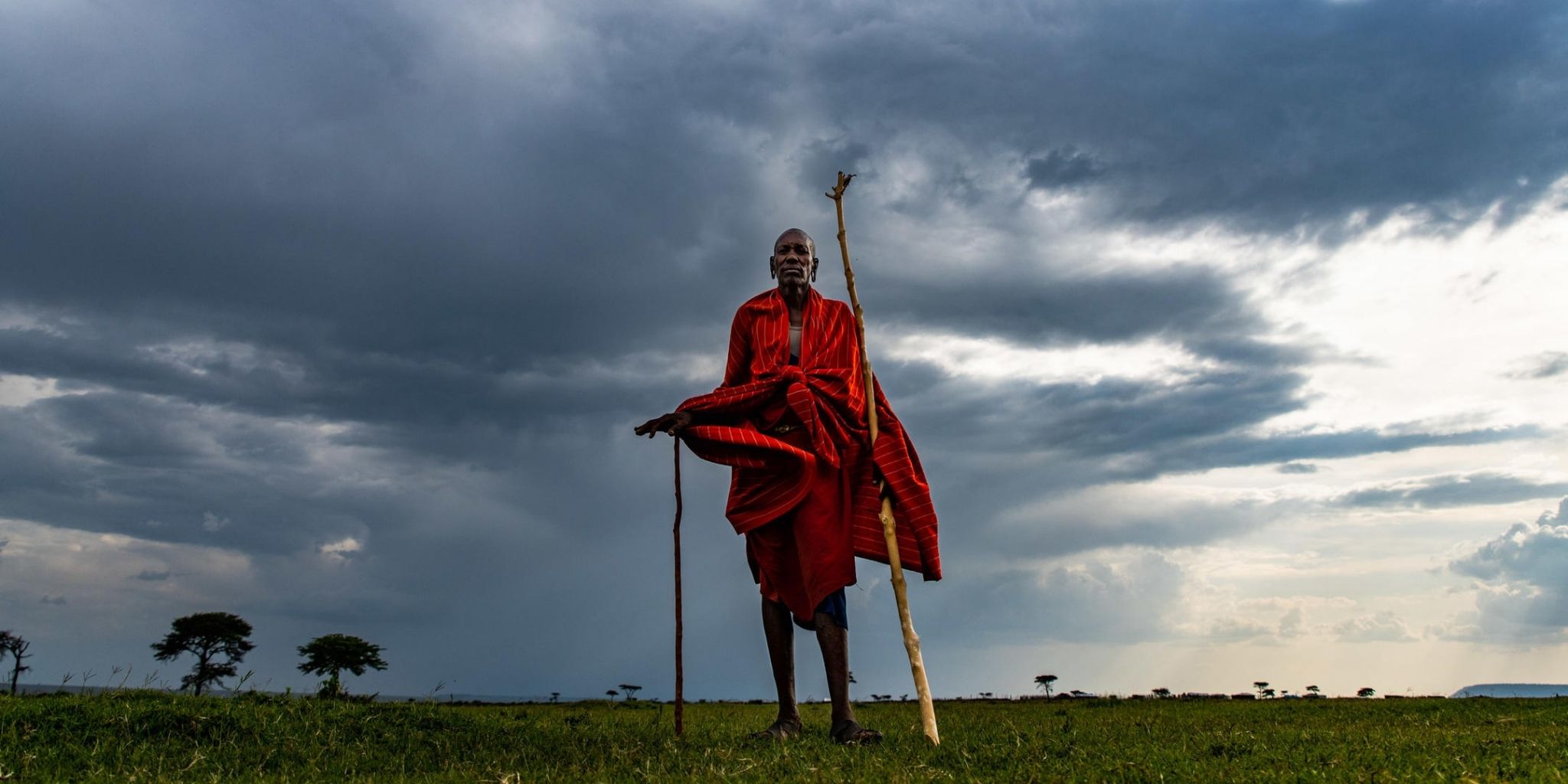 Maasai person in the traditional dress
