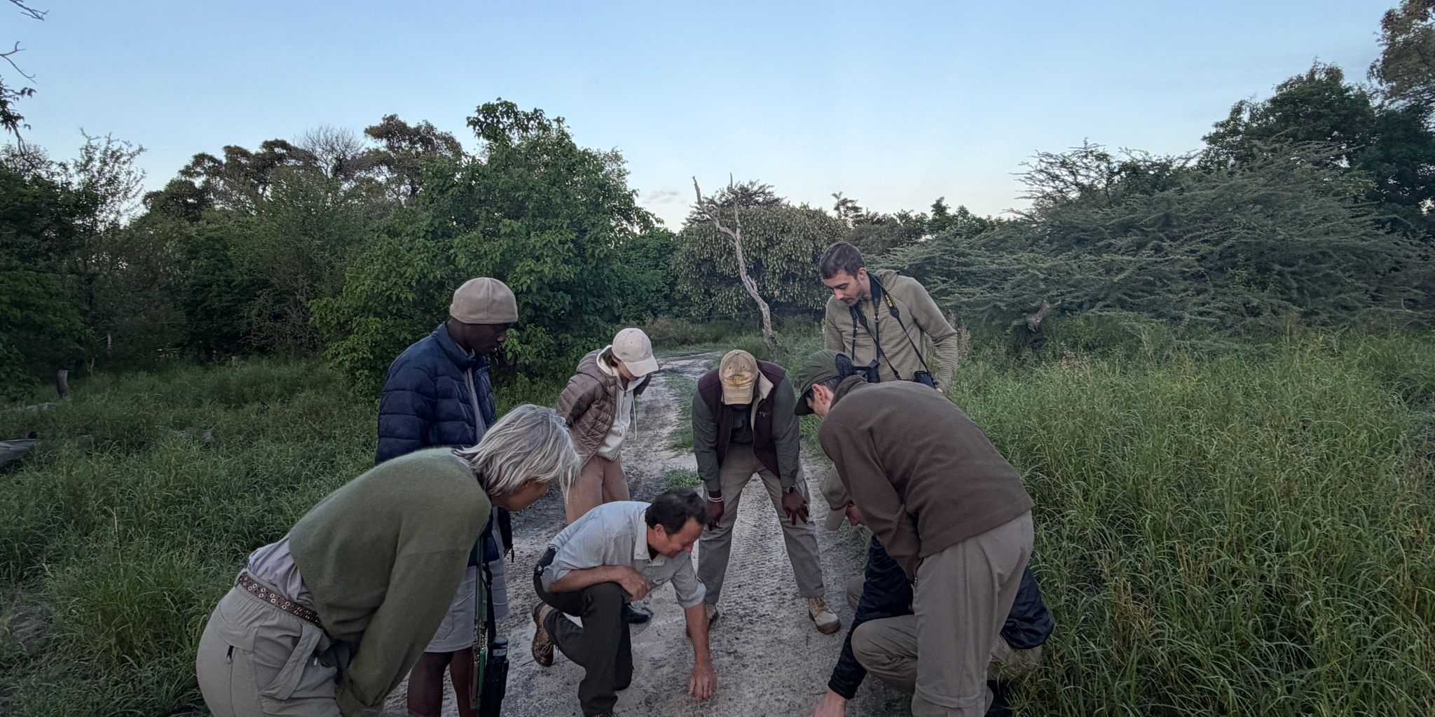 Group studying trail trekking with Kwapa Concession
